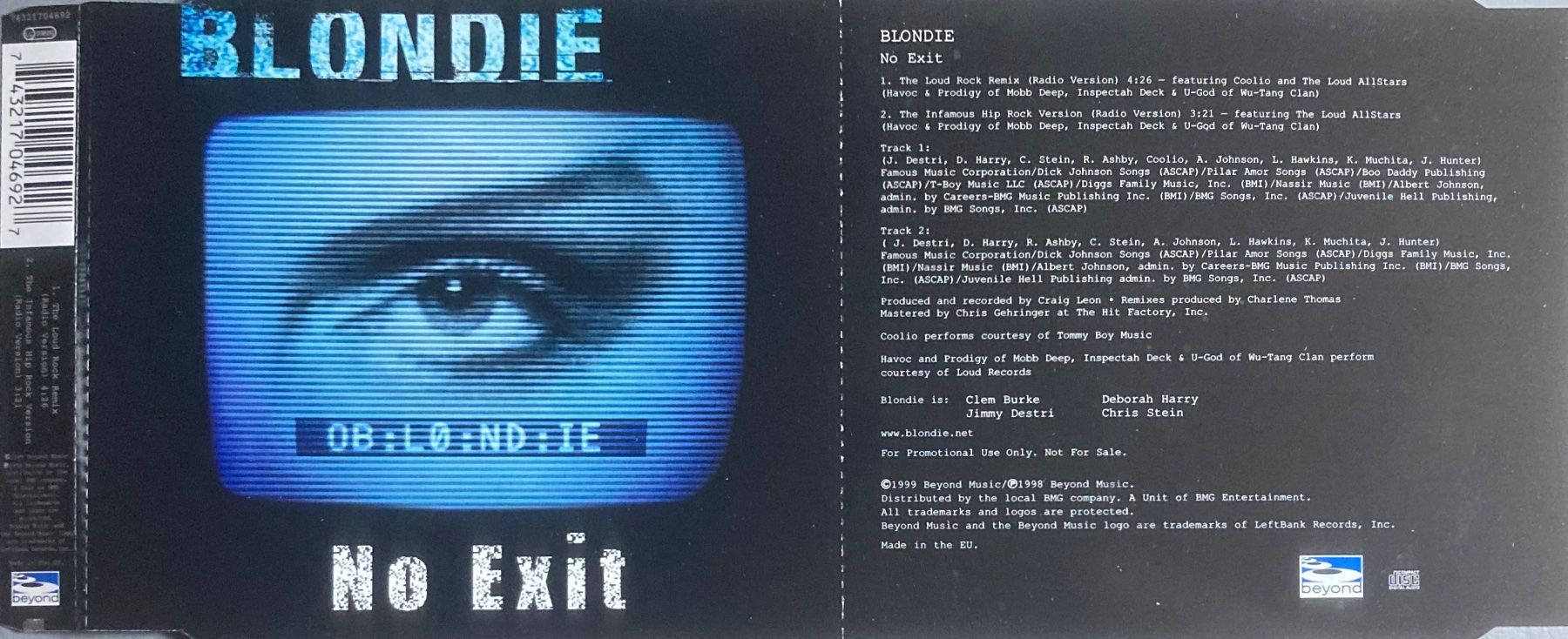 CDs: BLONDIE - NO EXIT – Gebraucht aus Poliez-Pittet von Newtown-Records