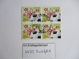 Viererblock mit Ort Ersttagsstempel 6472 Erstfeld