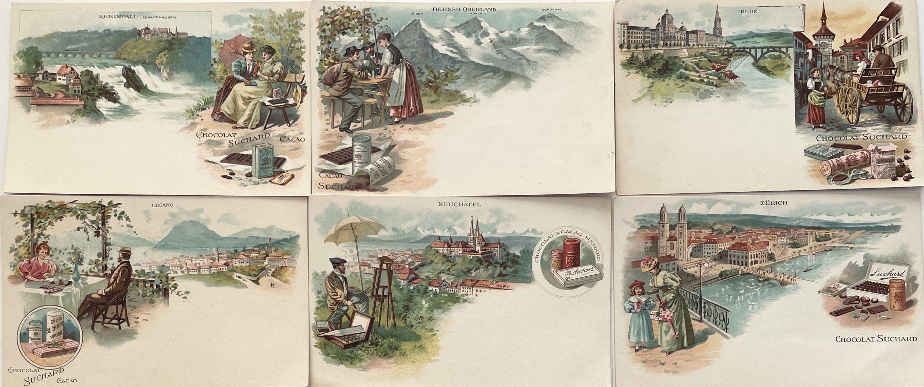 Ansichtskarten: Suchard - Serie von 11 Postkarten / Anciennes cartes 1902 – Gebraucht aus Savagnier von Ne2065 1