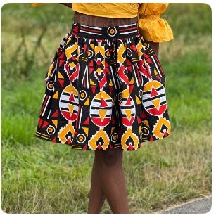 Rock Afrika „wax mini skirt“, ankara, ca. Gr. M/L