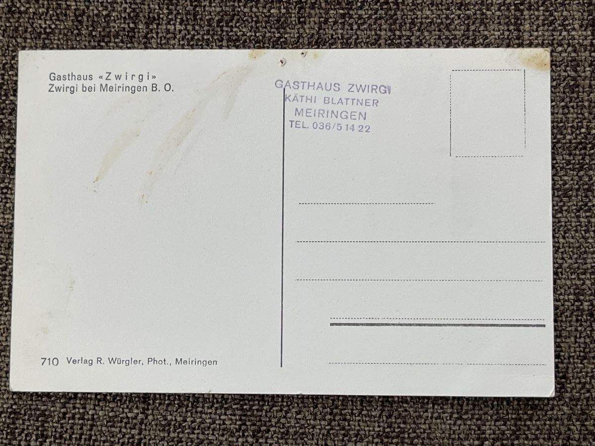 Cartoline postali: Gasthaus Zwirgi Meiringen – Usato da Strengelbach venduto da Aschatan5 1