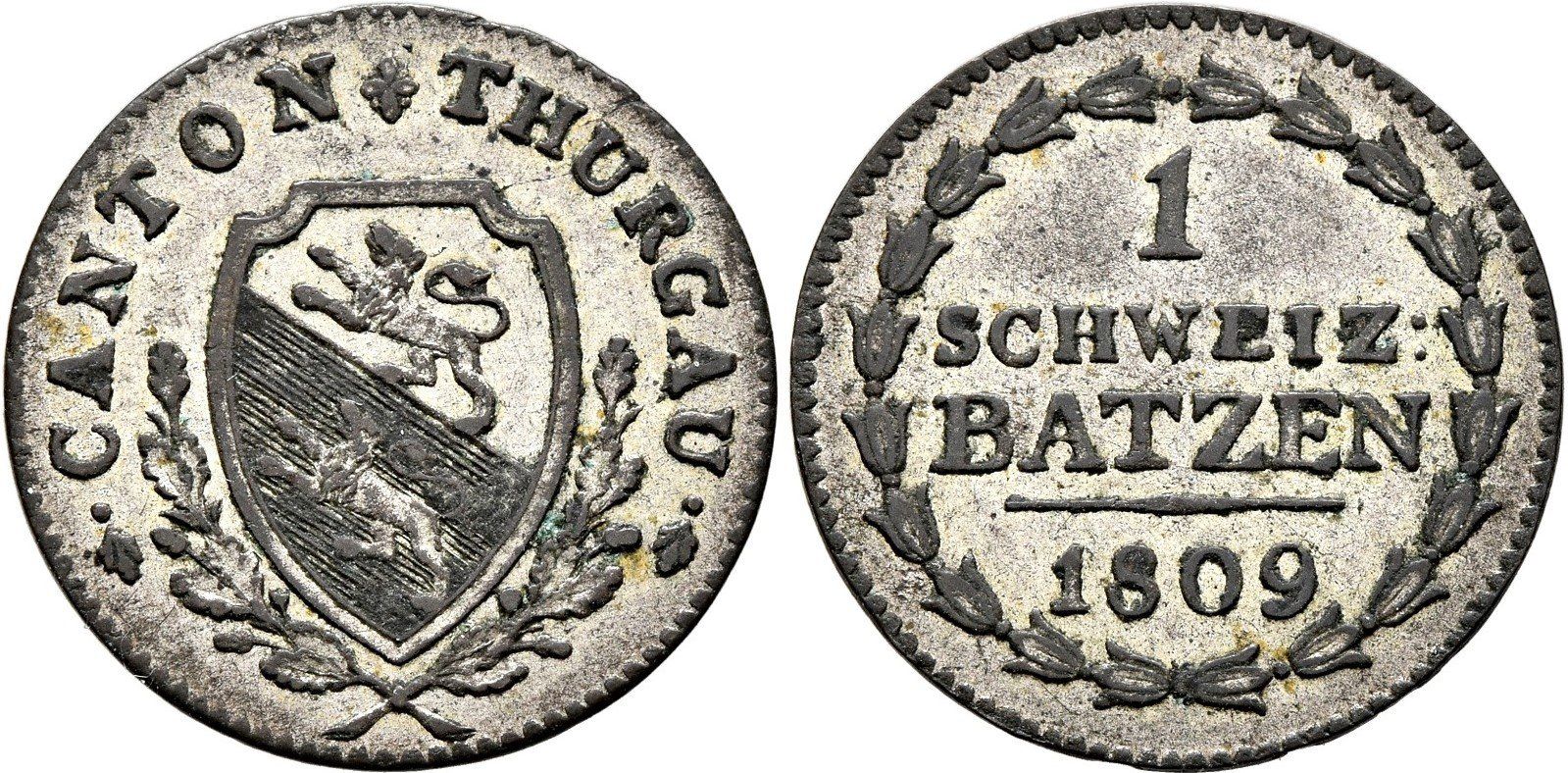 Alle Münzen: Thurgau: 1 Batzen 1809 +++ TOP +++ – Neu (gemäss Beschreibung) aus Pfungen von Aguti77