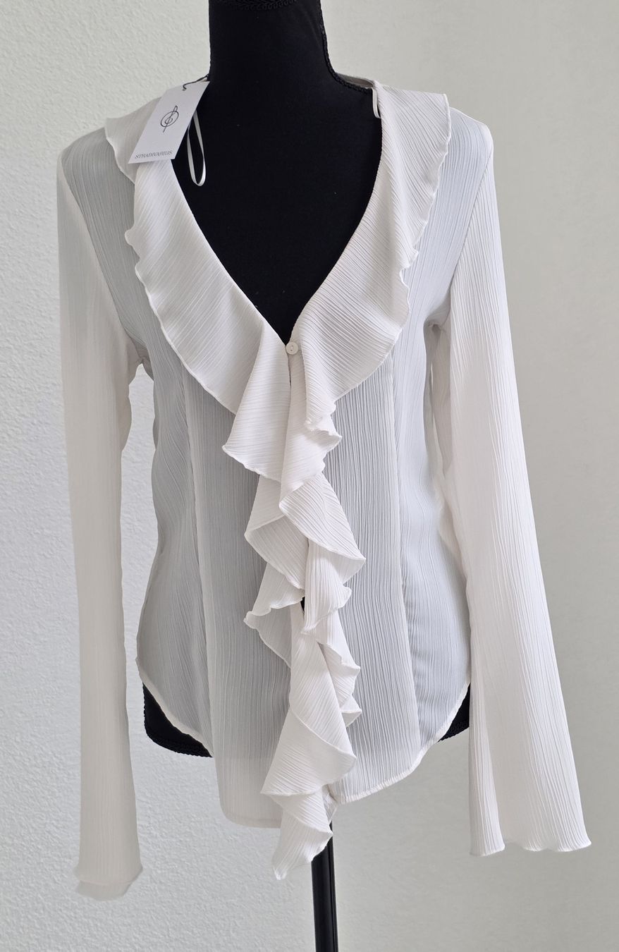 Stradivarius Camicette: Stradivarius Bluse mit Rüschen, Grösse M,Neu mit Etiketten – Nuovo e nell'imballaggio originale da Rheinsulz venduto da Gilea