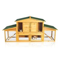 Kaninchenstall Holz XXL 215x73x100 cm