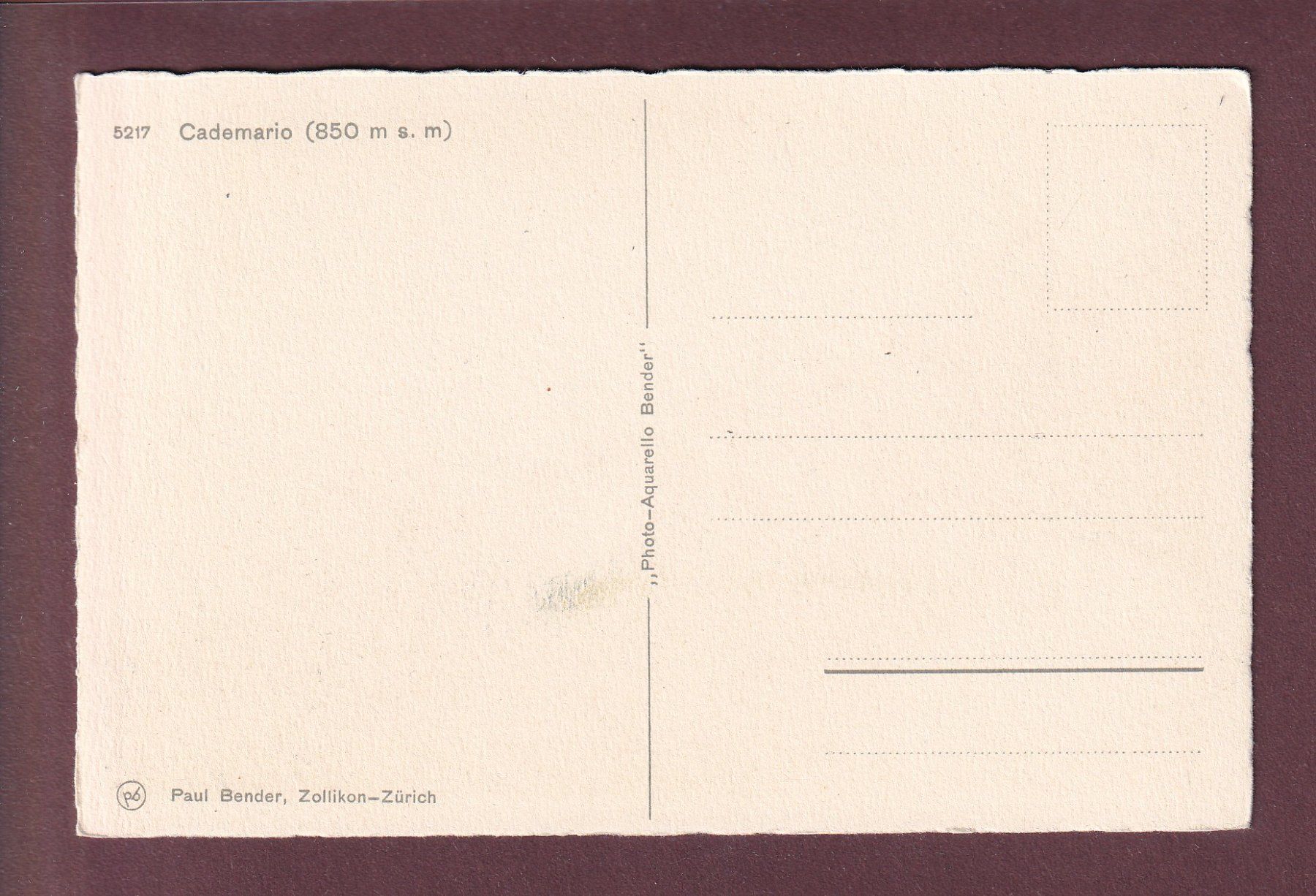 Cartoline postali: CADEMARIO – Usato da Pully venduto da nicecards 1