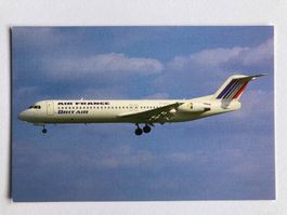 Postcard Fokker 100 Air France/Brit Air