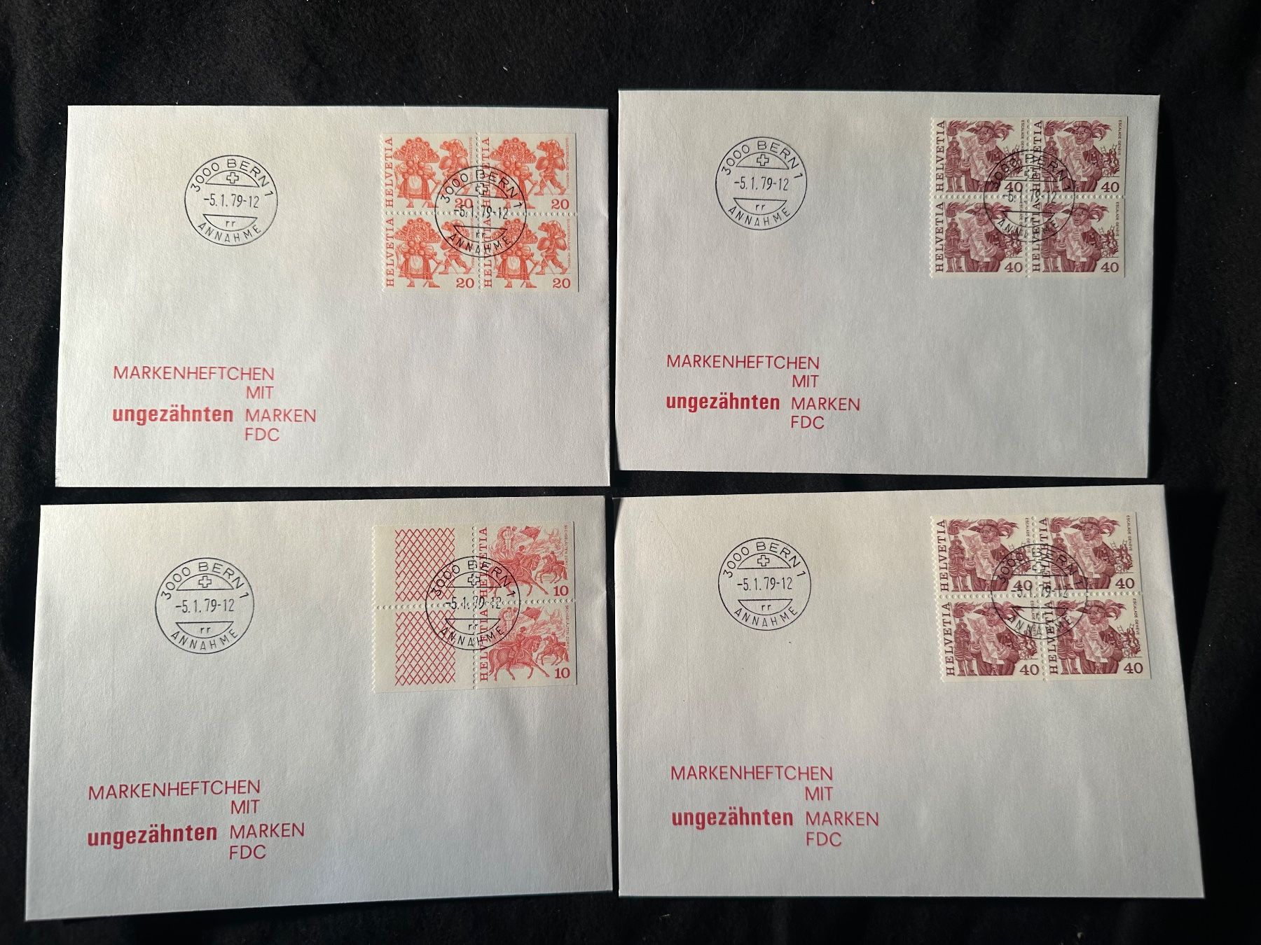Tutti i francobolli: 1979 Markenheftchen ungezähnt FDC / Sonderbriefe – Usato da Stettfurt venduto da 2442