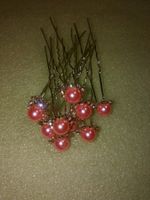haarschmuck,,,haarklips,,,roserot blumen