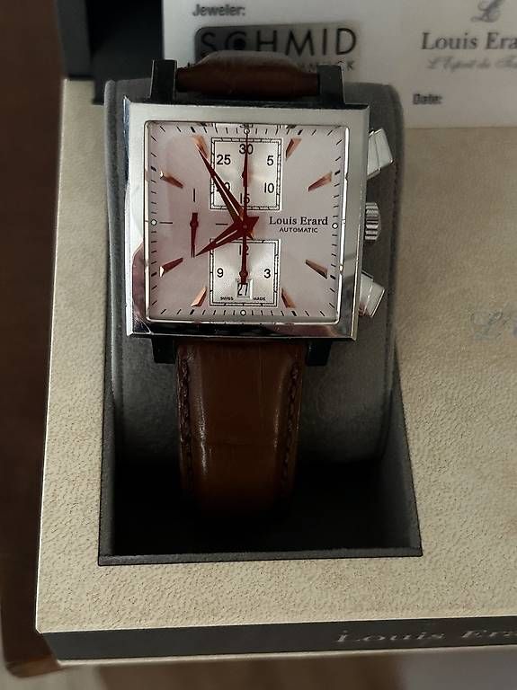 Louis Erard Orologi: Louis Erard Automatic Chronograph - Edles Quadratuhrwerk ... – Usato da Wettingen venduto da Yolif