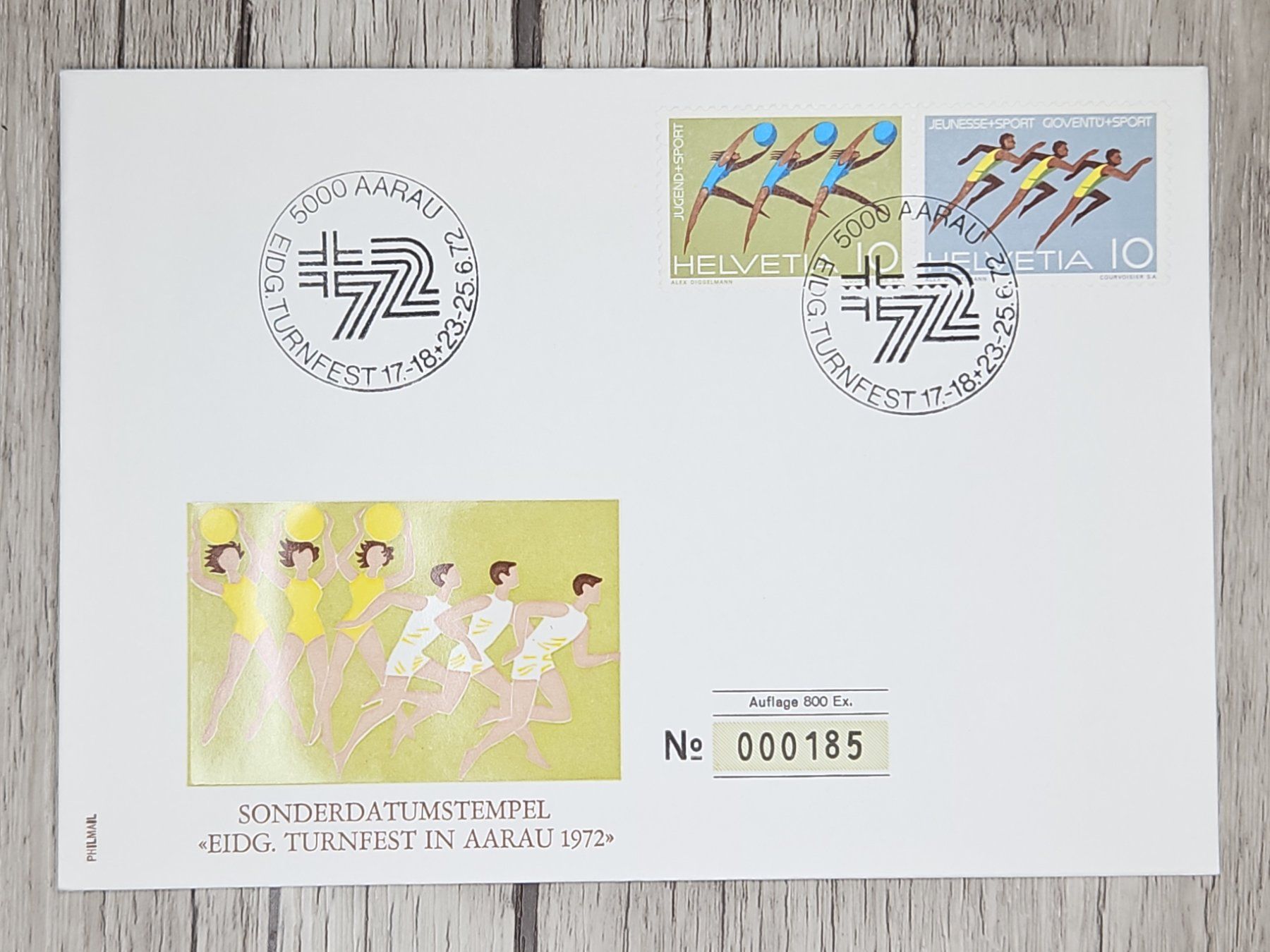 Tutti i francobolli: CL09 Enveloppe + Timbre Suisse 1972 / 800 ex – Usato da Cousset venduto da Patrick_Collections