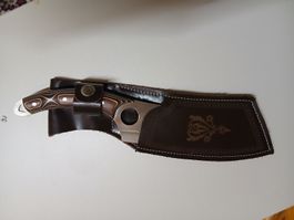 Hackmesser mit Lederscheide braun , neu