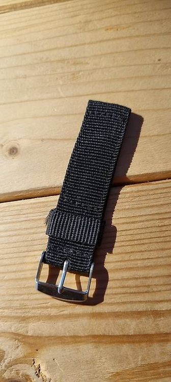 Brin de bracelet avec boucle, noir, nylon, genre NATO 1