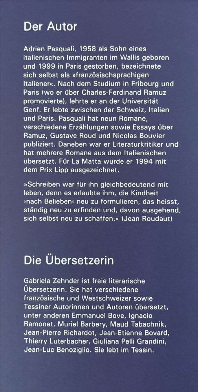 Bücher: Pasquali Adrien, La Matta (Roman) – Neu (gemäss Beschreibung) aus Sarnen von Livres 3