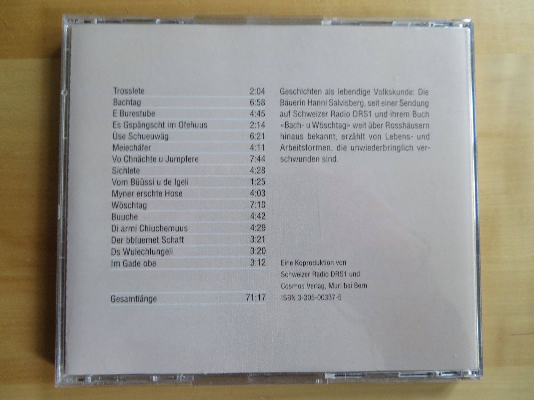 CD: Hanni Salvisberg – Usato da Bern venduto da mordswein 1