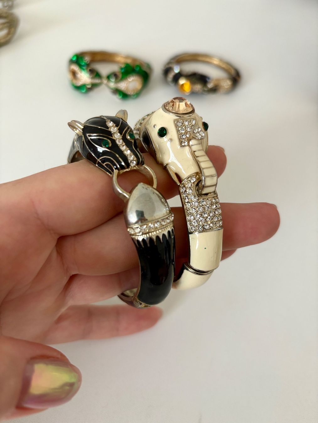Altri gioielli: Set Lot Armreife 4 Stk Statement Panther Elefant – Usato da Zürich venduto da goldfisch.schmuck 8