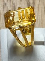 Unique Citrin Ring 💎✨ Silber 925 vergoldet RB234