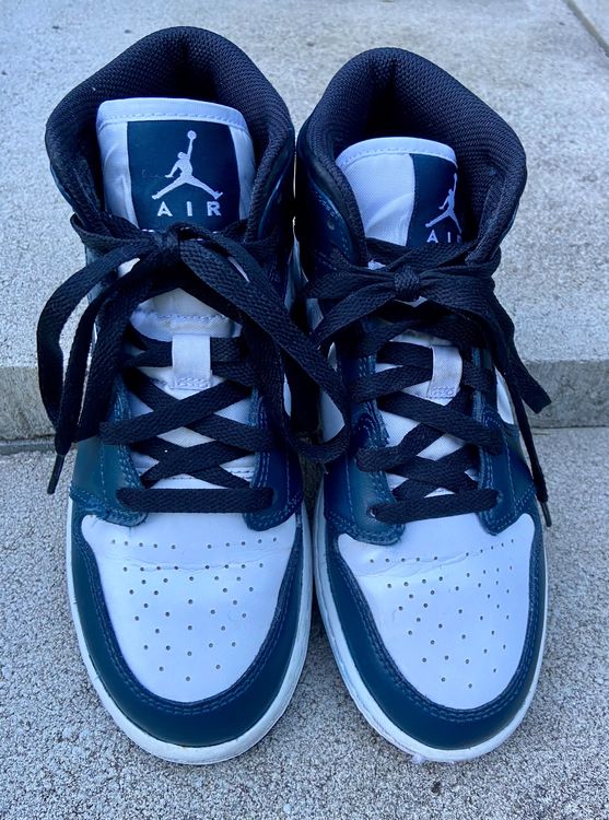 Jordan Chaussures hommes: Nike Air Jordan 1 Mid Bleu/Blanc, 37.5 – Neuf (Voir description) à Moutier par chicboutique