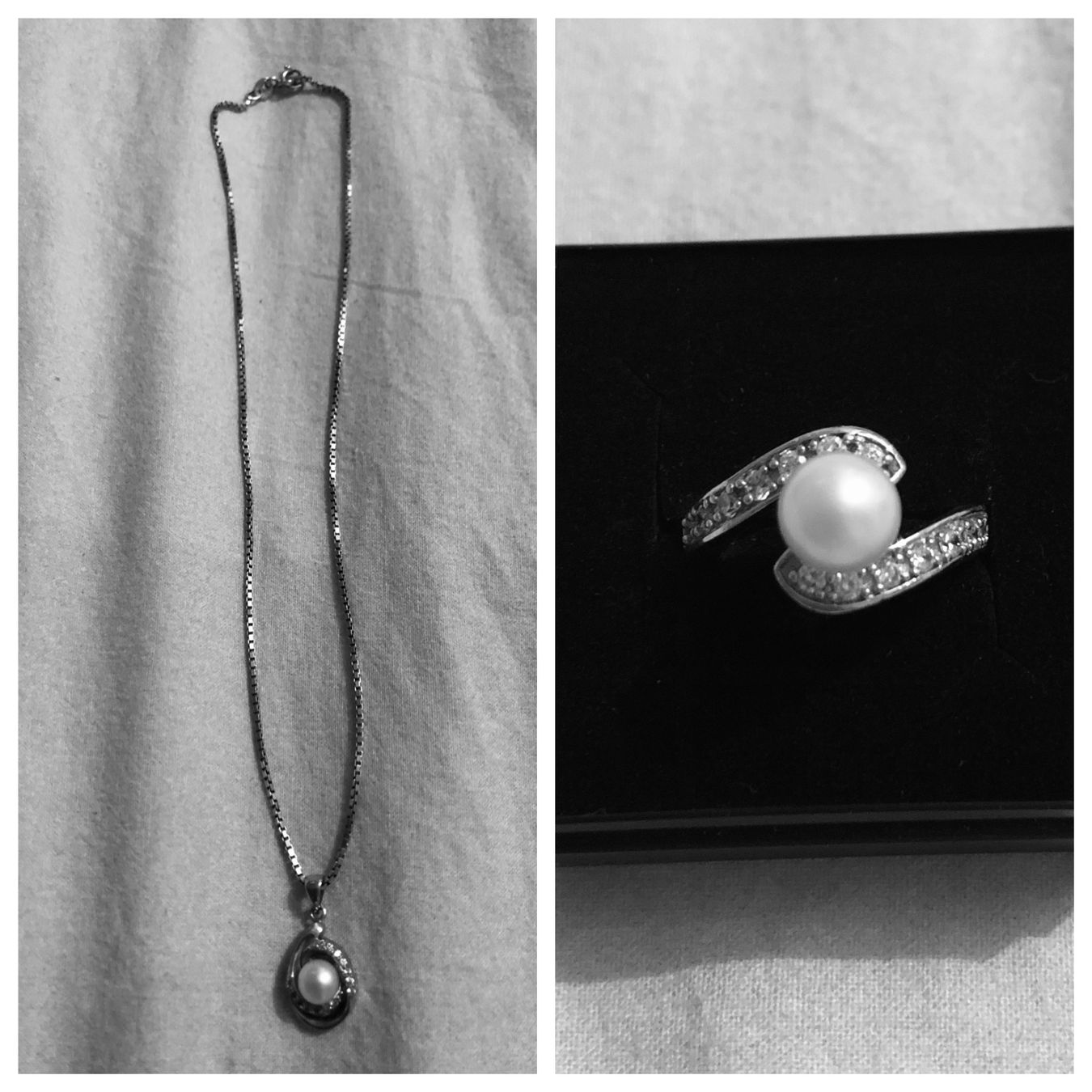 Altri gioielli: Ring und Kette im Set Silber mit Perle und Strass – Nuovo (secondo la descrizione) da Luzern venduto da Topseller1000