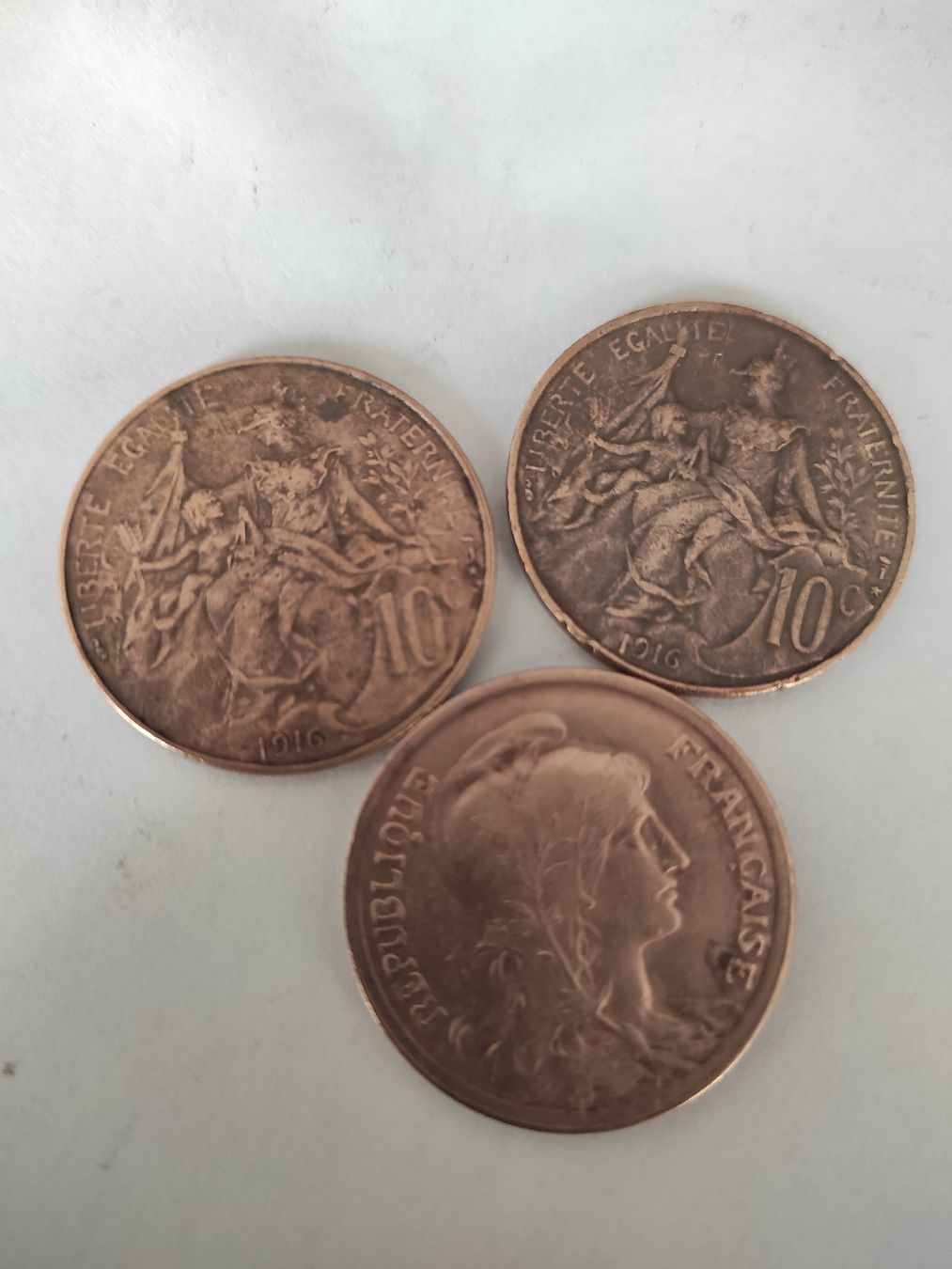 Alle Münzen: 10 centimes françaises type Daniel-Dupuis 1916 – Gebraucht aus Couvet von lulul 2