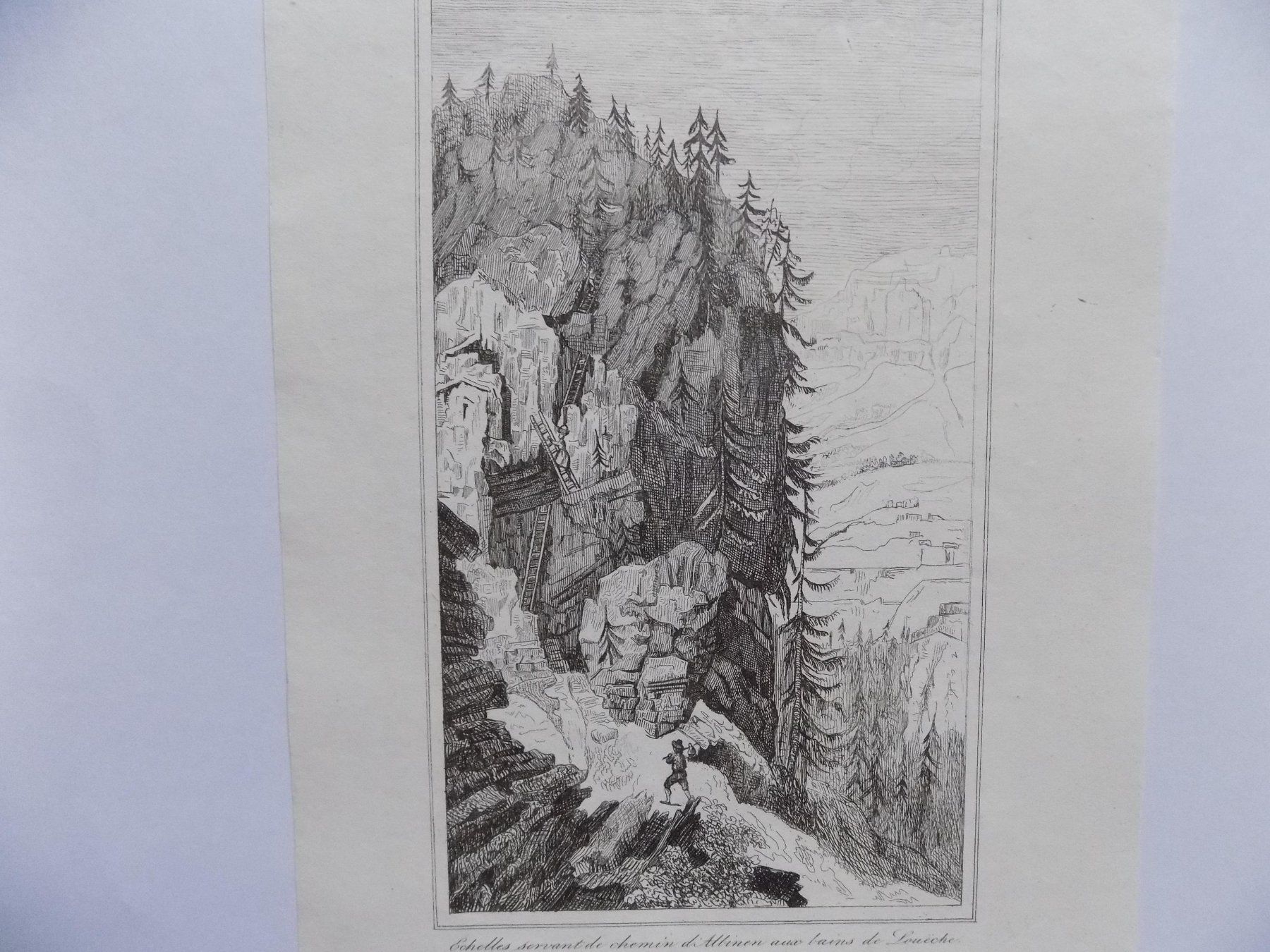 Gravures: Leukerbad Leiternweg Albinen – D'occasion à Risch par Antikfee 2