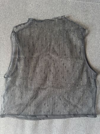 Dirndl Bluse kurz schwarz transparent 