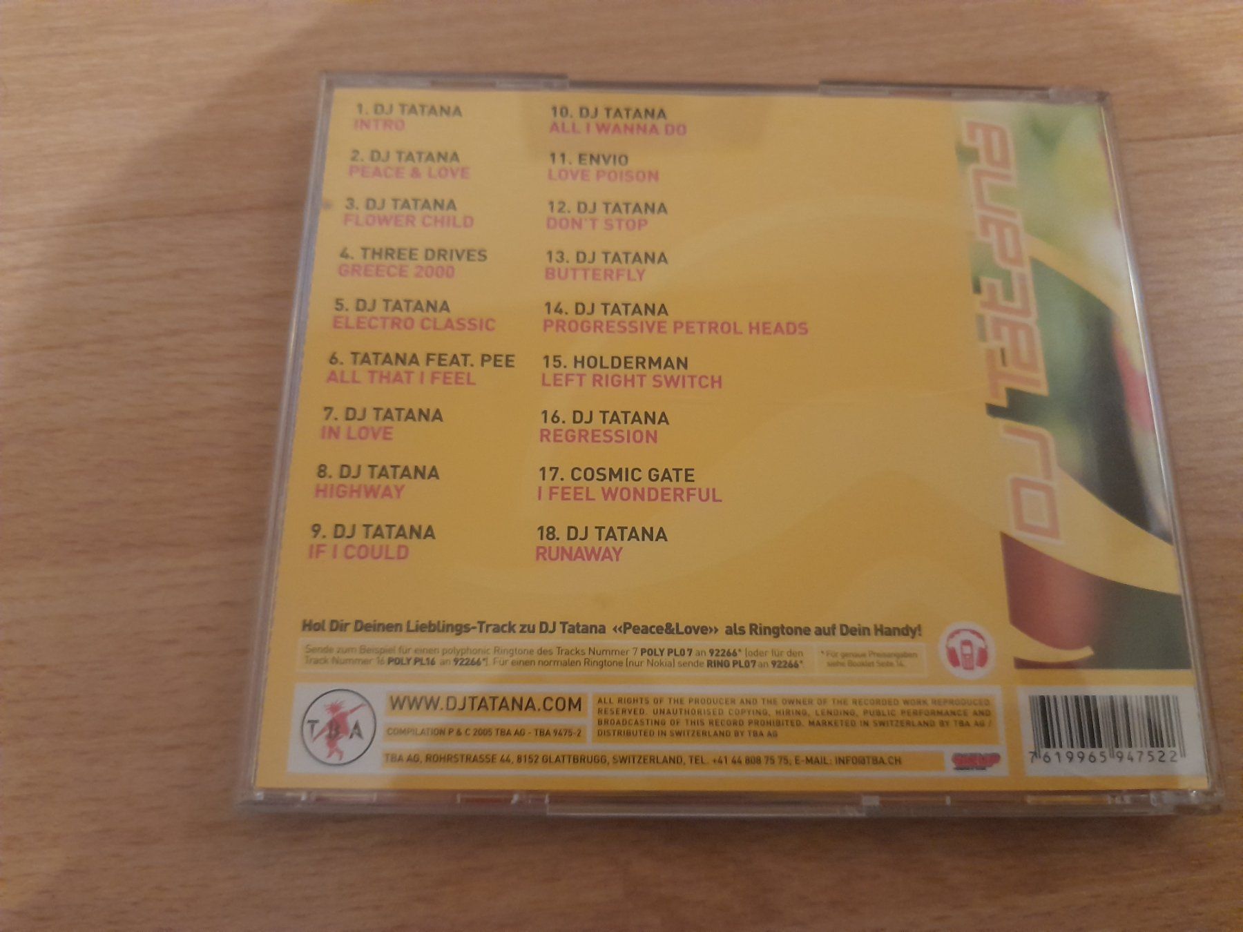 CDs: CD DJ Tatana Peace Love – Gebraucht aus Lustmühle von chevi03 2