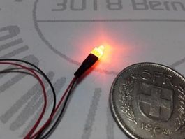 LED orange 1.8mm 2/12V verkabelt