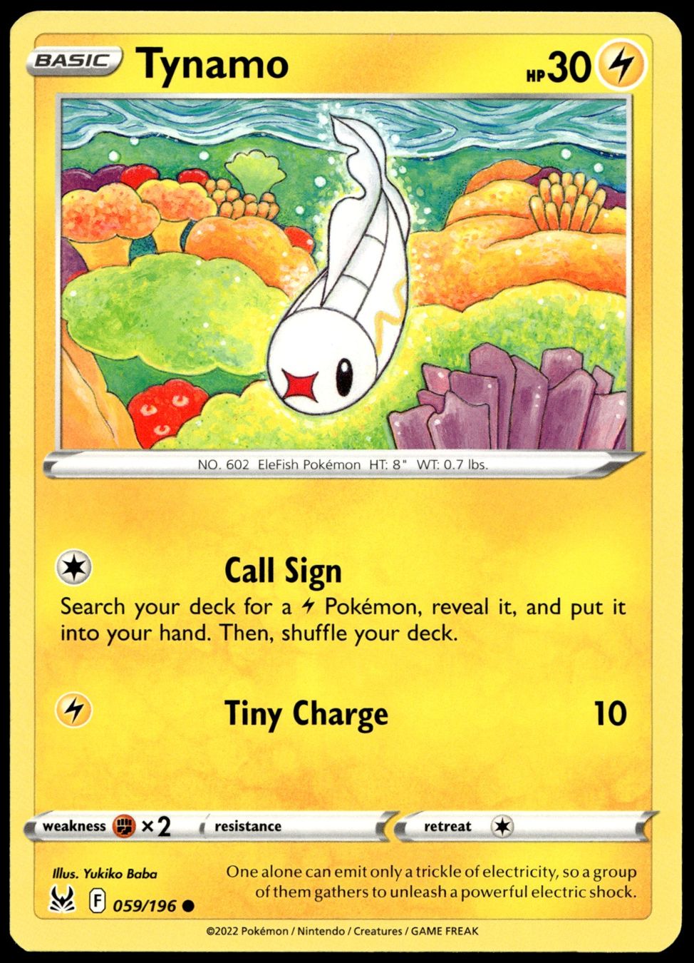 Pokémon Carte collezionabili: Pokémon Tynamo 059/196   EN SWSH11 Lost Origin – Usato da Le Mouret venduto da PokemonCards_CH