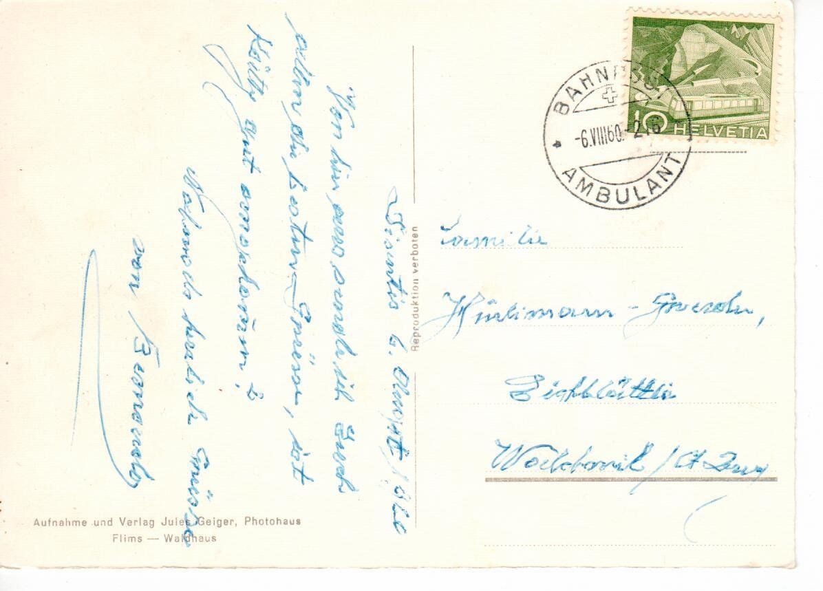 Ansichtskarten: Disentis - Bahnpost Ambulant – Gebraucht aus Wolhusen von Curver9 1