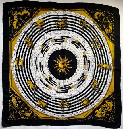 Original Hermès Seidenfoulard Foulard Carré „Dies et Hore“