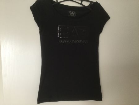 EA7 Emporio Armani T-Shirt schwarz Pailletten Grösse XS