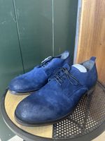 Blaue Wildleder Schnürschuhe Herren Neu!