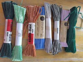 8 Rollen Bast Restposten dunkle Farben neu