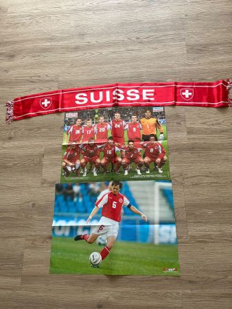 Fussball Schweiz Poster und Schal guter Zustand