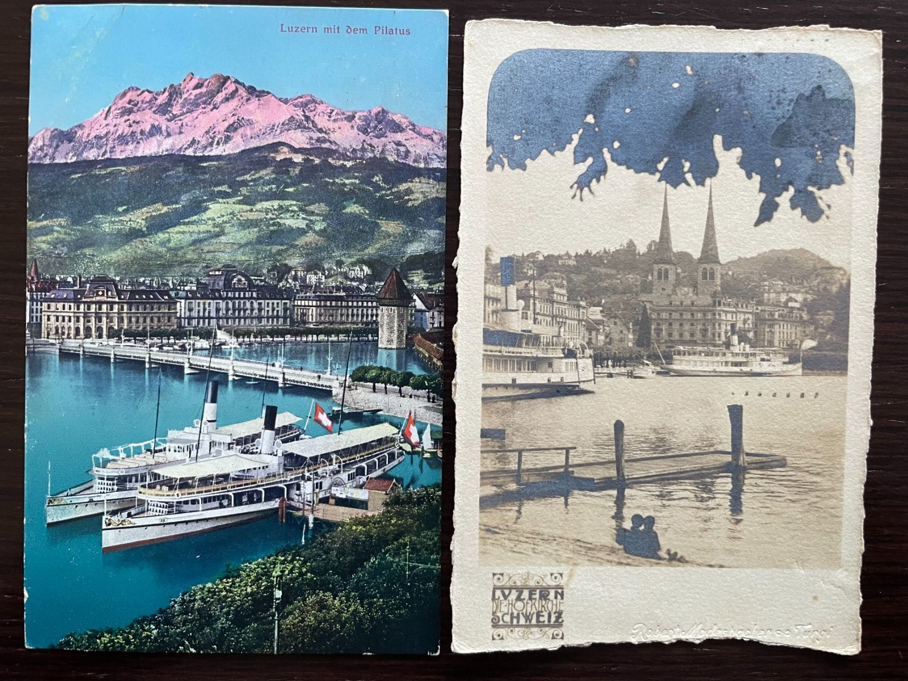 Cartoline postali: LUZERN Ansichten mit Dampfschiff, 4 Ansichtskarten – Usato da Wald ZH venduto da TLILEF 3