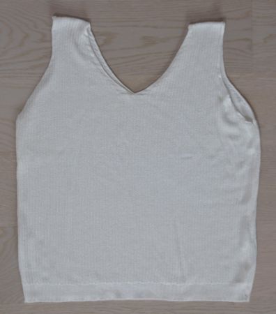 Ecru farbiges Top / Shirt mit Rippstruktur