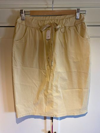DAMEN-JUPE-GELB-BEIGE
