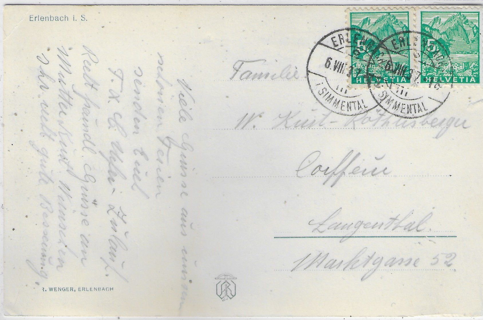 Cartes postales: Erlenbach i.Simmental mit Bahnhof – D'occasion à Ettingen par Kartenplanet 1