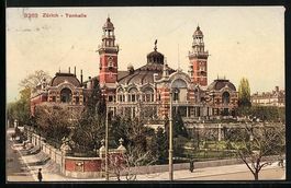 AK Zürich, Blick auf die Tonhalle, 1909