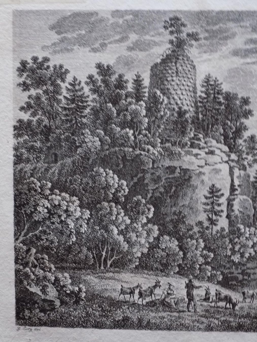 Incisioni: Schloss Gerenstein Kupferstich – Usato da Risch venduto da Antikfee 4