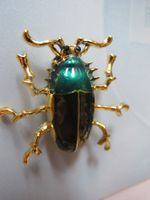 schöne Brosche Käfer Grün/Gold, ein echter Hingucker!