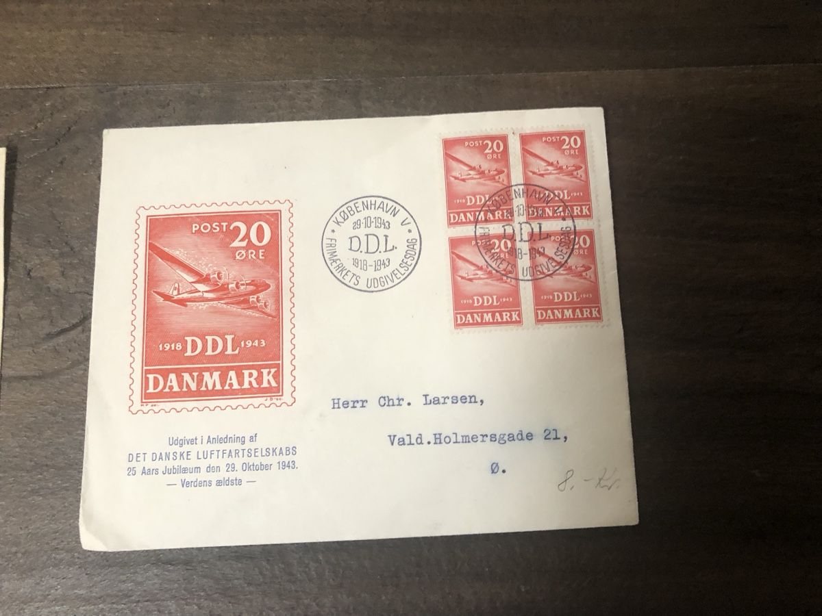 Tutti i francobolli: 13 rare FDC DENMARK 1938-1947 – Usato da Lufingen venduto da Rac0 1