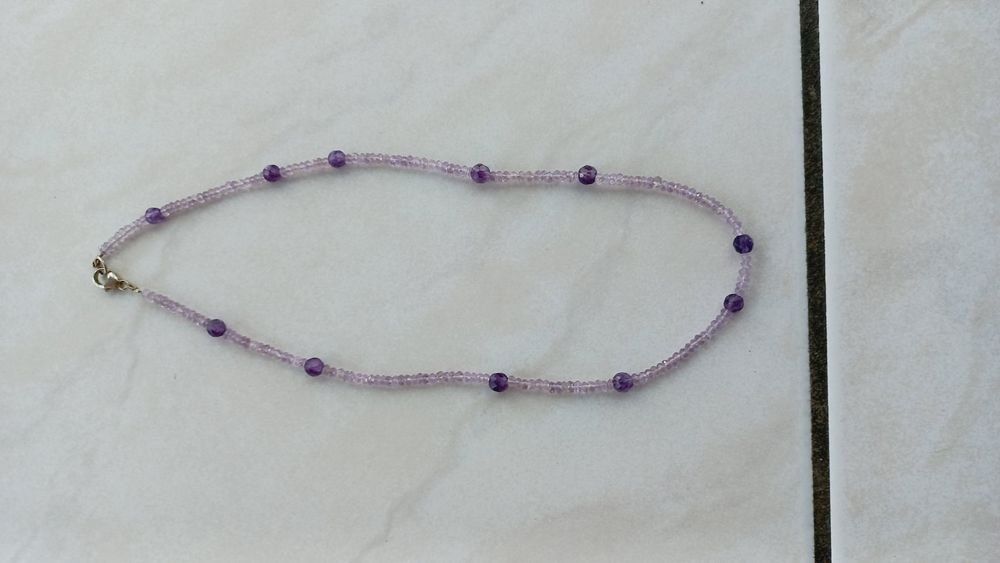 Ketten: Amethyst Halskette, mit Silberverschluss, 47cm – Neu und originalverpackt aus Winistorf von acreativ 1