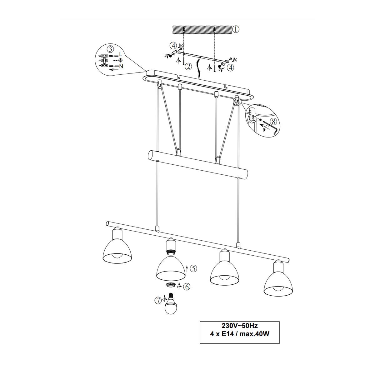 Lampadari & plafoniere: LED Pendelleuchte, 80 cm x 160 cm – Nuovo (secondo la descrizione) da Kreuzlingen venduto da Smart-Light 2
