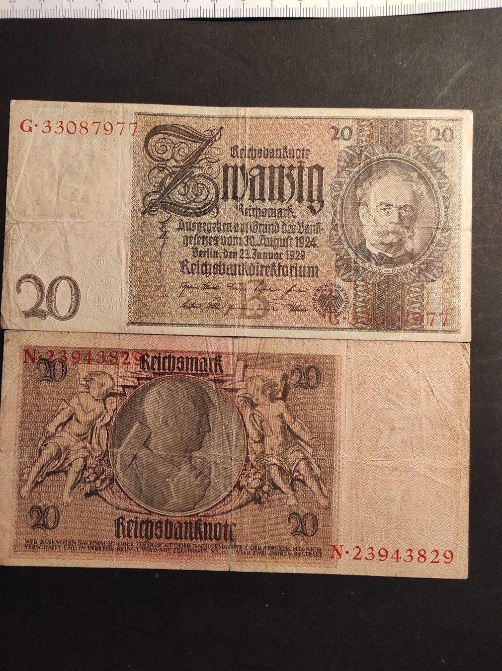 Banconote: 20 Reichsbanknote 1929 – Usato da Couvet venduto da lulul