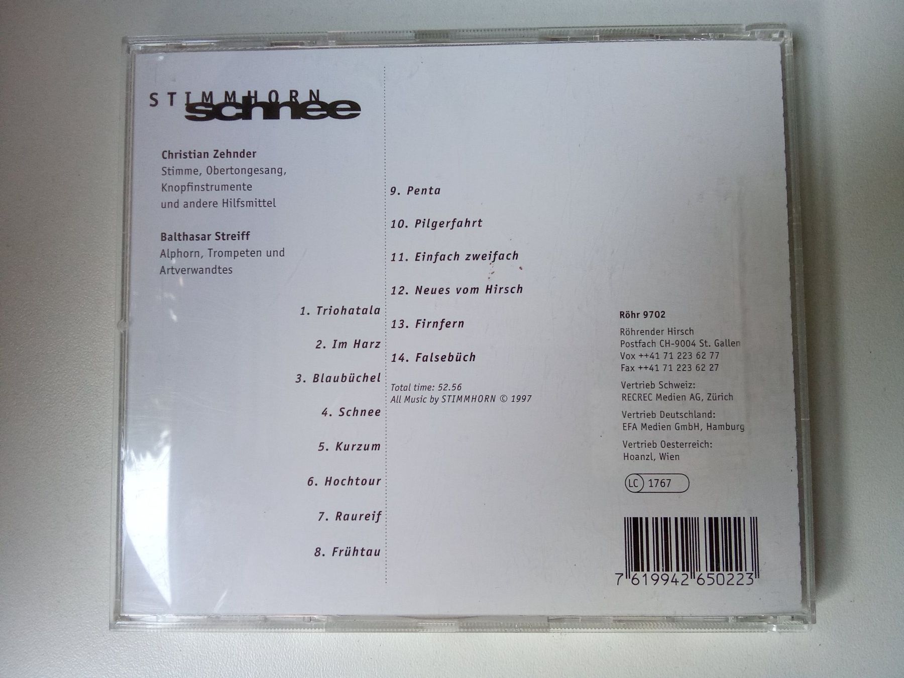 CDs: Schweizer Avantgarde-Folk-Duo Stimmhorn - "Schnee" – Gebraucht aus Bilten von Bora3 3
