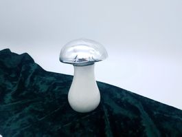 Pilz Aufsteller Weiss Metallic Porzellan
