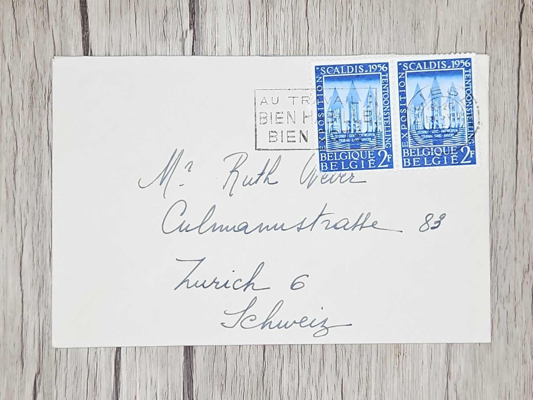 Alle Briefmarken: CL14 Enveloppe + Timbre Belgique 1956 – Gebraucht aus Cousset von Patrick_Collections