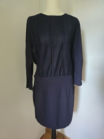 SET Minikleid Spitze 38 – Dunkelblau Viskose Boho Scandi