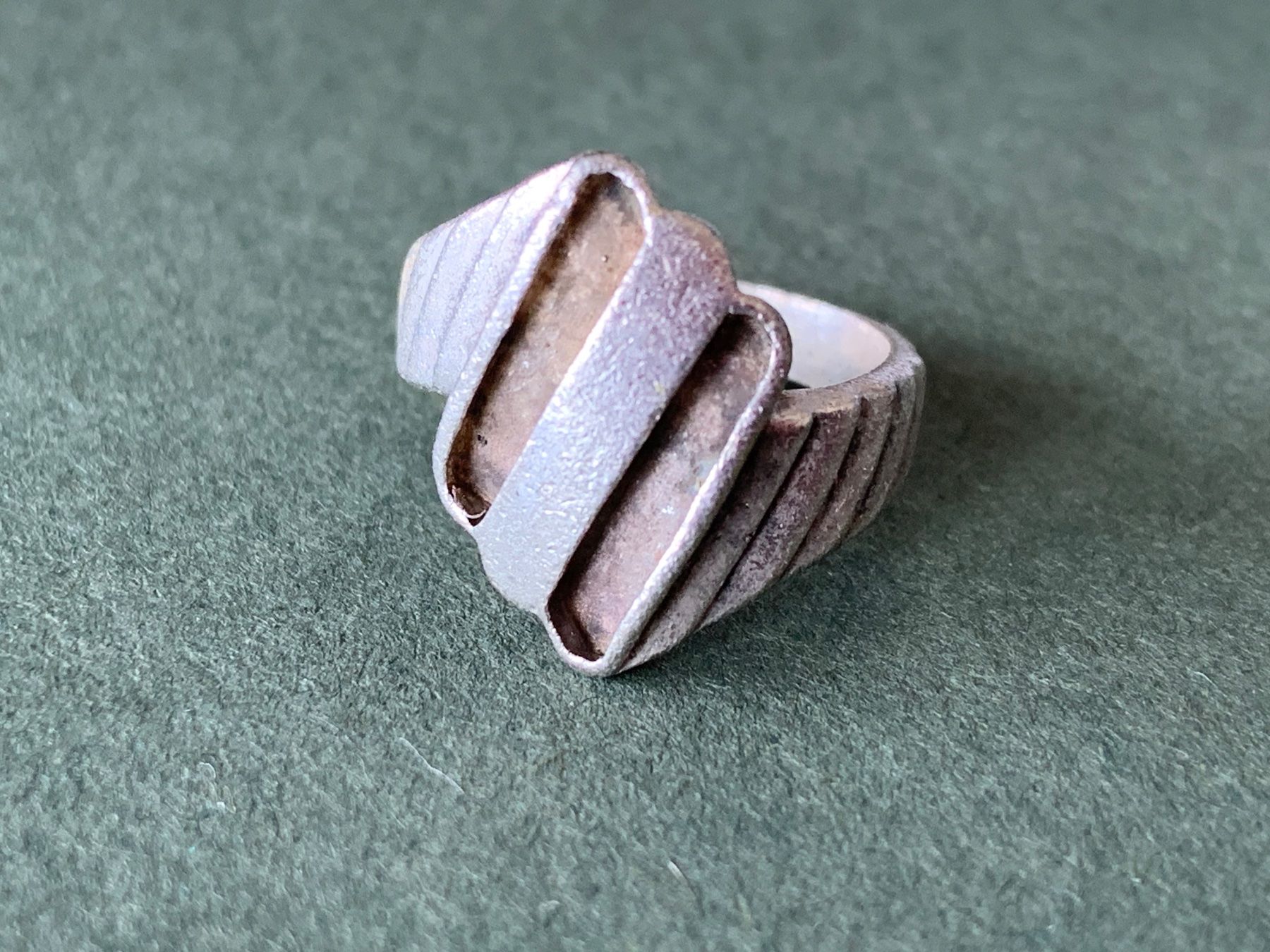 Ringe: Silberring Fächer Linien  (47/15) – Gebraucht aus Dittingen von Bellevista 1
